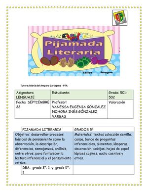 Pijamada Literaria I E Labouré 2021 Calameo