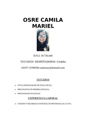 Curriculum Cami