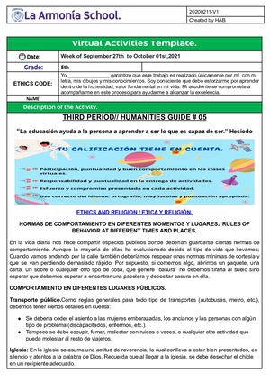 Tpguia # 5 Humanidades Semana Del 27 De Septiembre Al 01 De Octubre