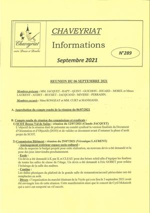 Bulletin Septembre 2021