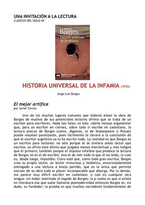 Infamia Calaméo - Historia universal de la infamia, Borges