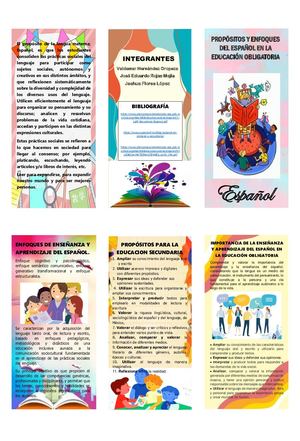 Mega Tríptico Español, Lengua Materna