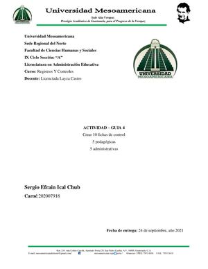 Fichas Pedagogicas Y Administrativa