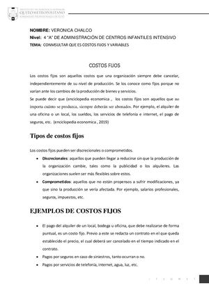 Costos Fijos Y Variables