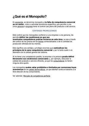 El Estado Y Problemas Del Monopolio Causas Y Como Combatirlo