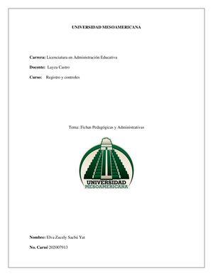 Fichas Pedagogicas Y Administrativas