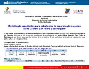 Revisión De Expedientes Sede Mene Gande, San Pedro Y Bachaquero
