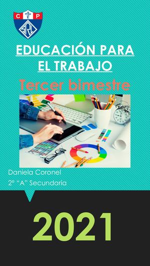 Cuaderno De E P T Tercer Bimestre Daniela Coronel