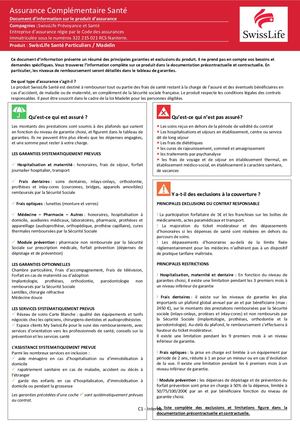 2020 Ipid Swiss life Santé particulier