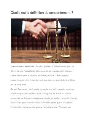 Le consentement : Une condition de validité du contrat