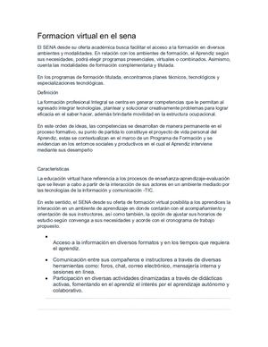 Formacion Virtual En El Sena