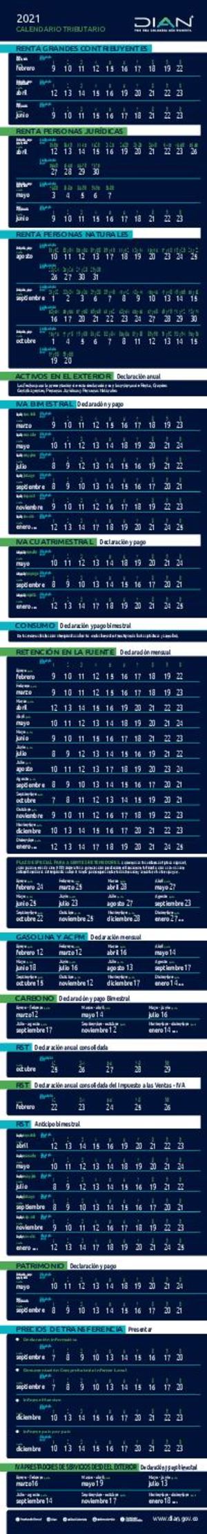 Calendario Tributario 2021