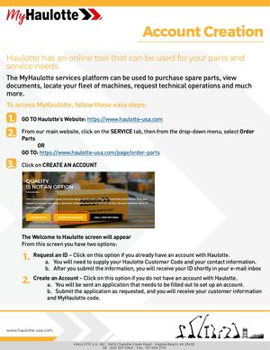 My Haulotte Account Setup Instructions