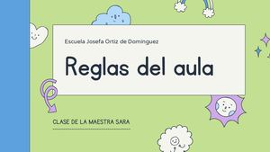 Azul Y Verde Manuscrito E Ilustrado Reglas Del Aula Presentación De Educación