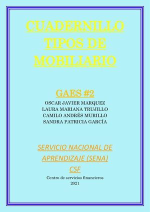 Cuadernillo Tipos De Mobiliario