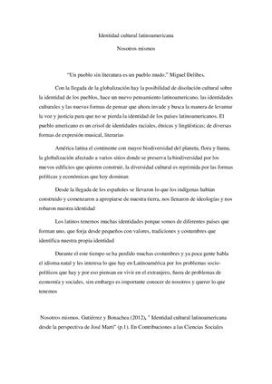 Identidad Cultural Latinoamericana