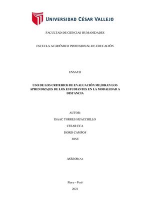 Los Criterios De Evaluación Para Mejorar El Logro De La Competencia 2021