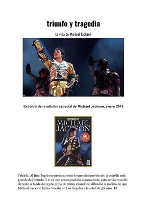 Triunfo Y Tragedia La Vida De Michael Jackson