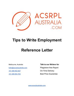 Tips To Write Employment Reference Letter