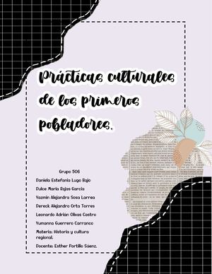Practicas Culturales De Los Primeros Pobladores