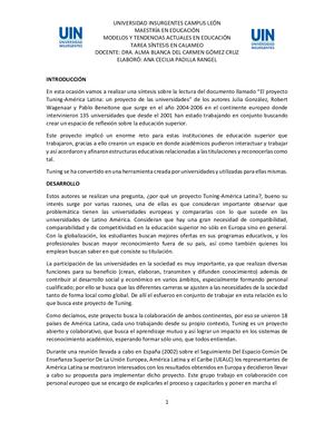 Proyecto Tuning-América Latina