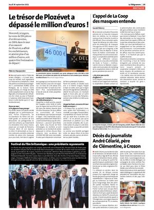 30/09/2021 - Angers / Saumur - Presse Du Jour : Ivoire Angers à La Une