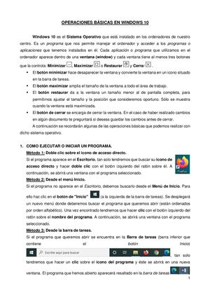 Operaciones Basicas Windows 10