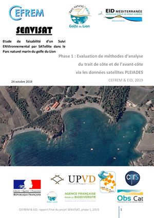 Etude de faisabilité d’un suivi environnemental par satellite : phase 1 - Parc naturel marin du golfe du Lion