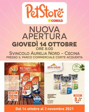Volantino Conad CECINA Petstore 14 Ottobre 3 Novembre 2021