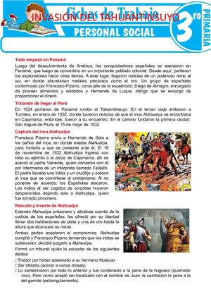 Invasión Del Tahuantinsuyo Para Tercer Grado De Primaria Convertido