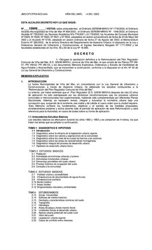 Plan Regulador Comunal De Viña Del Mar (Texto)