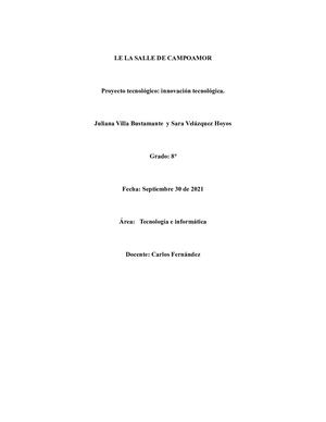 Plantilla Del Proyecto Tecnologico Lampara Magica