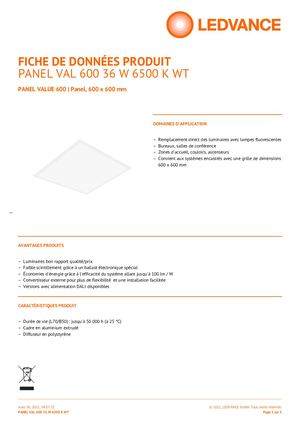 Panel Led 40W 6000K / Electric Plus Guadeloupe Mailing Octobre 2021