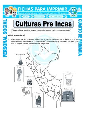 Ficha Las Culturas Del Peru Para Cuarto De Primaria