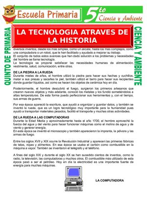 La Tecnología A Través De La Historia Para Quinto De Primaria (1)