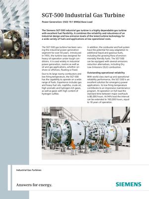 Sgt 500 Industrial Gas Turbine Answers F