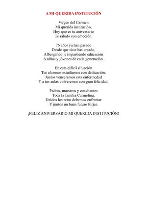 A Mi Querida Institución