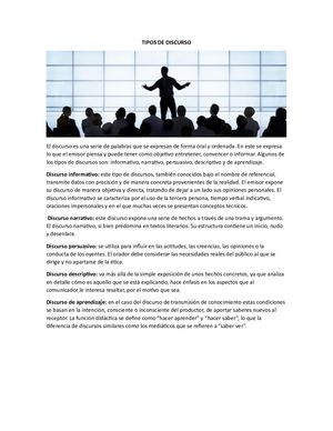 Tipos De Discurso