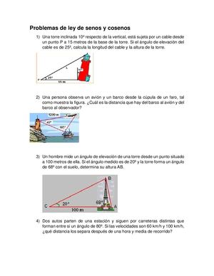 Problemas De Ley De Senos Y Cosenos