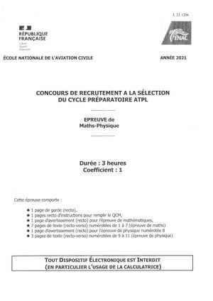 Annales Prepa atpl 2021