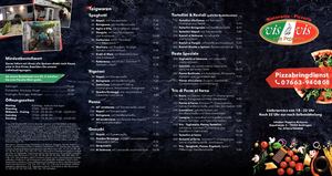 Lieferdienstkarte Pizzeria Vis a Vis Bahlingen, Stand 2021