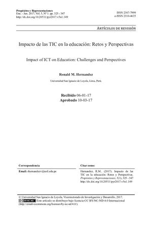 Impacto De La Tic En La Educación