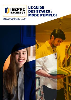 Isefac Bachelor Guide Stage