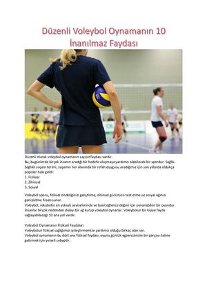Düzenli Voleybol Oynamanın 10 İNanılmaz Faydası