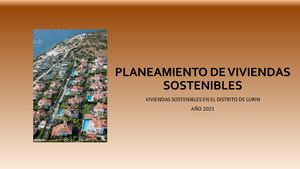 Planeamiento De Viviendas Sostenibles