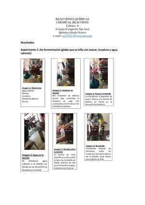 Experimentos De Reacciones Quimicas