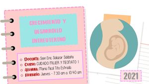 CRECIMIENTO Y DESARROLLO INTRAUTERINO