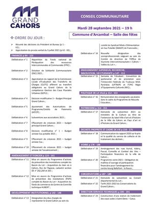 Conseil Communautaire du 28 09 2021
