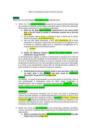 Guia 6 Homeostasis Y Hormonas