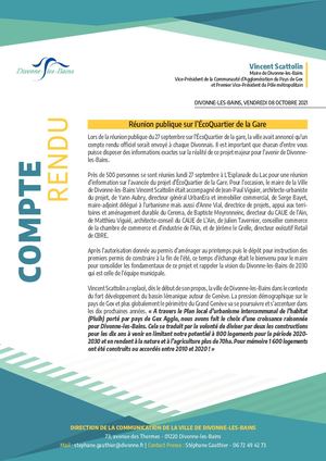 Compte Rendu Réunion Publique EcoQuartier De La Gare
